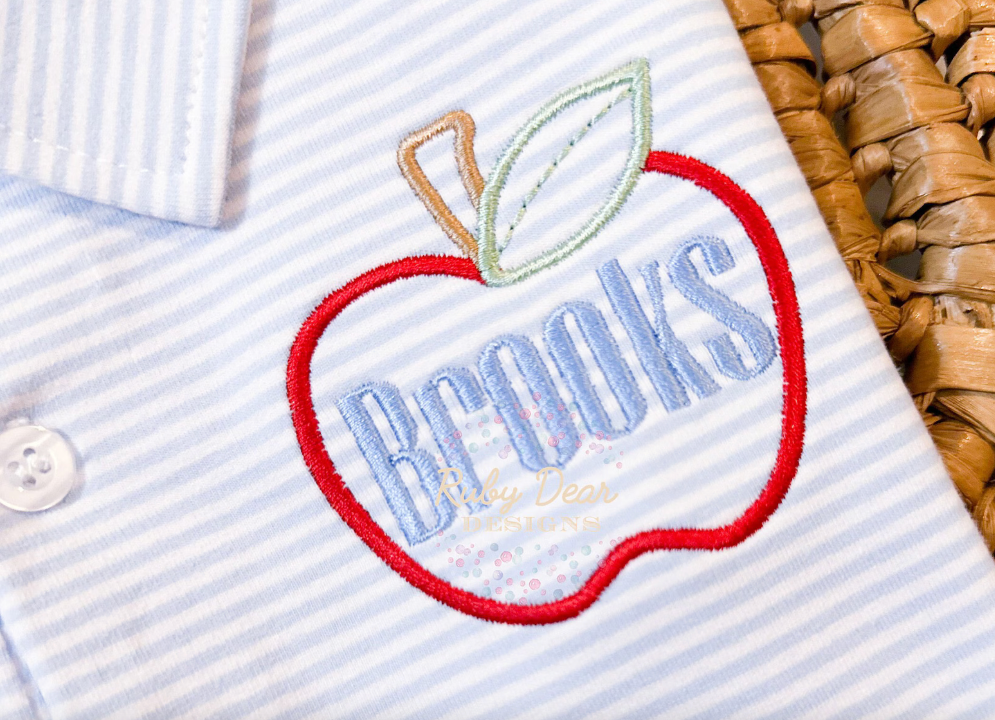 Apple Outline Mini Embroidered Shirt