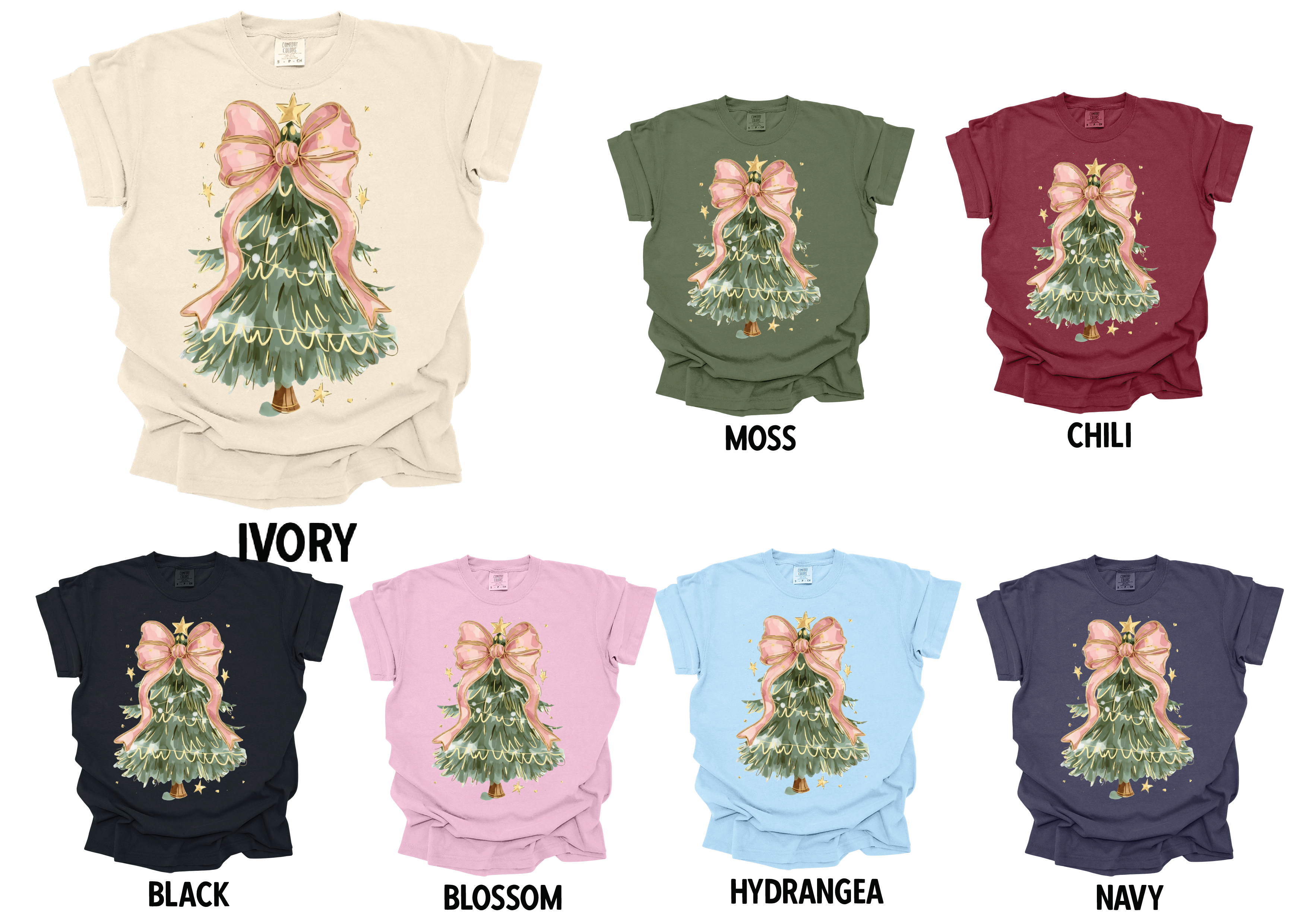 Christmas Tree Bow Long Sleeve Option