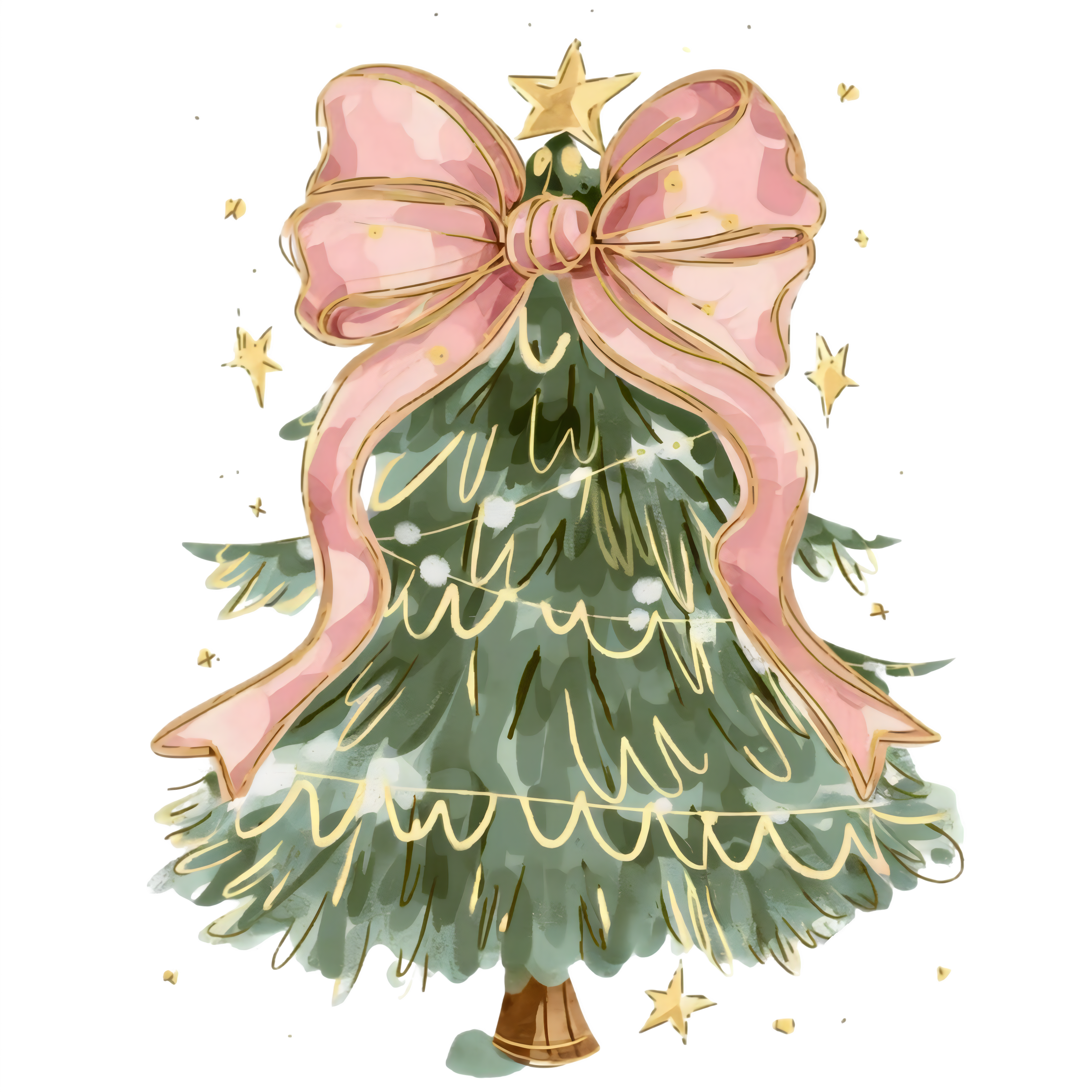 Christmas Tree Bow Long Sleeve Option