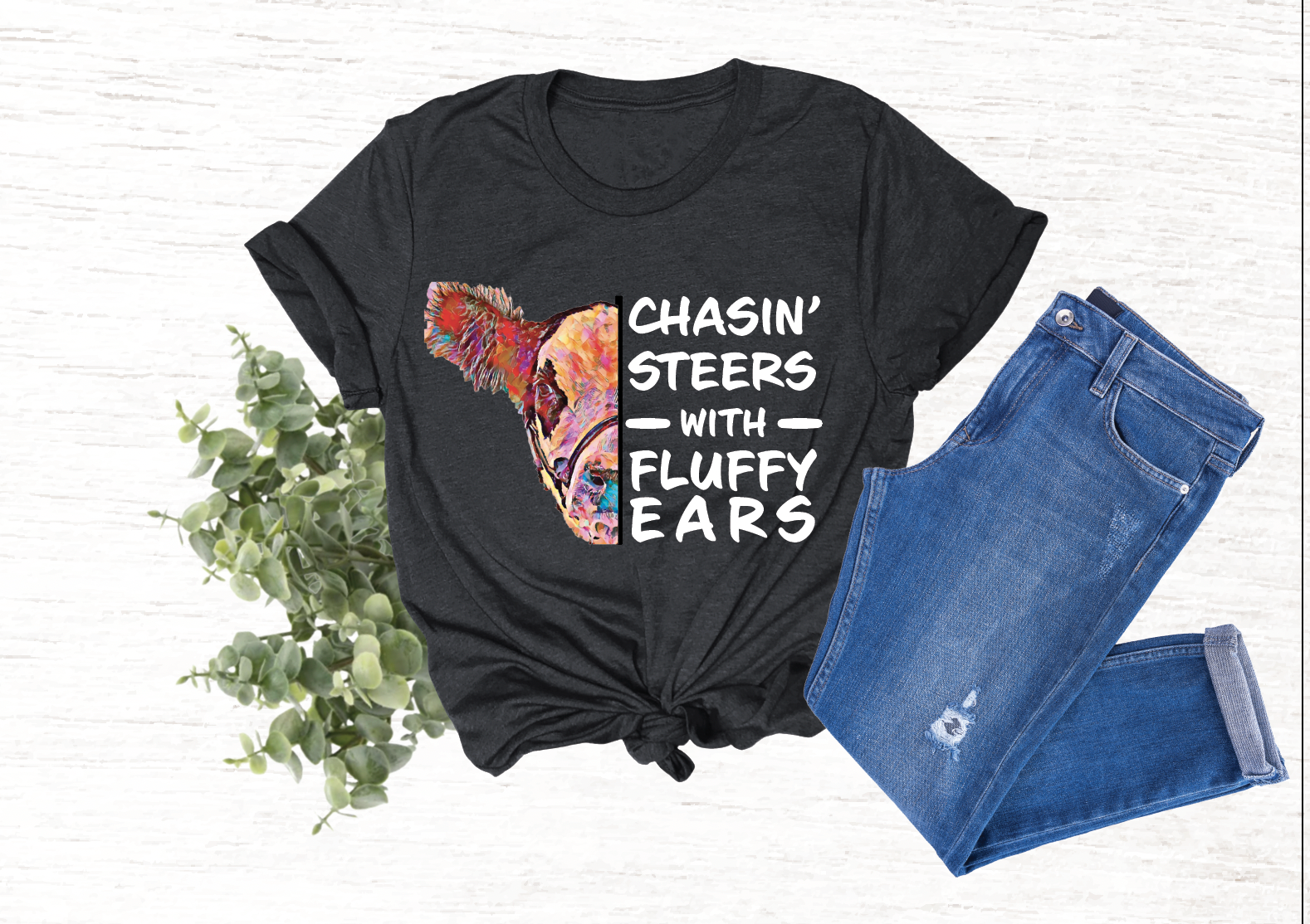 Chasing Steers with Fluffy Ears Youth T-Shirt