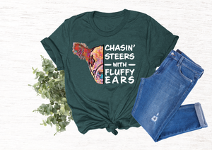Chasing Steers with Fluffy Ears T-Shirt
